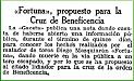 Fortuna propuesto a La Cruz Benefica. 03-1928. 
